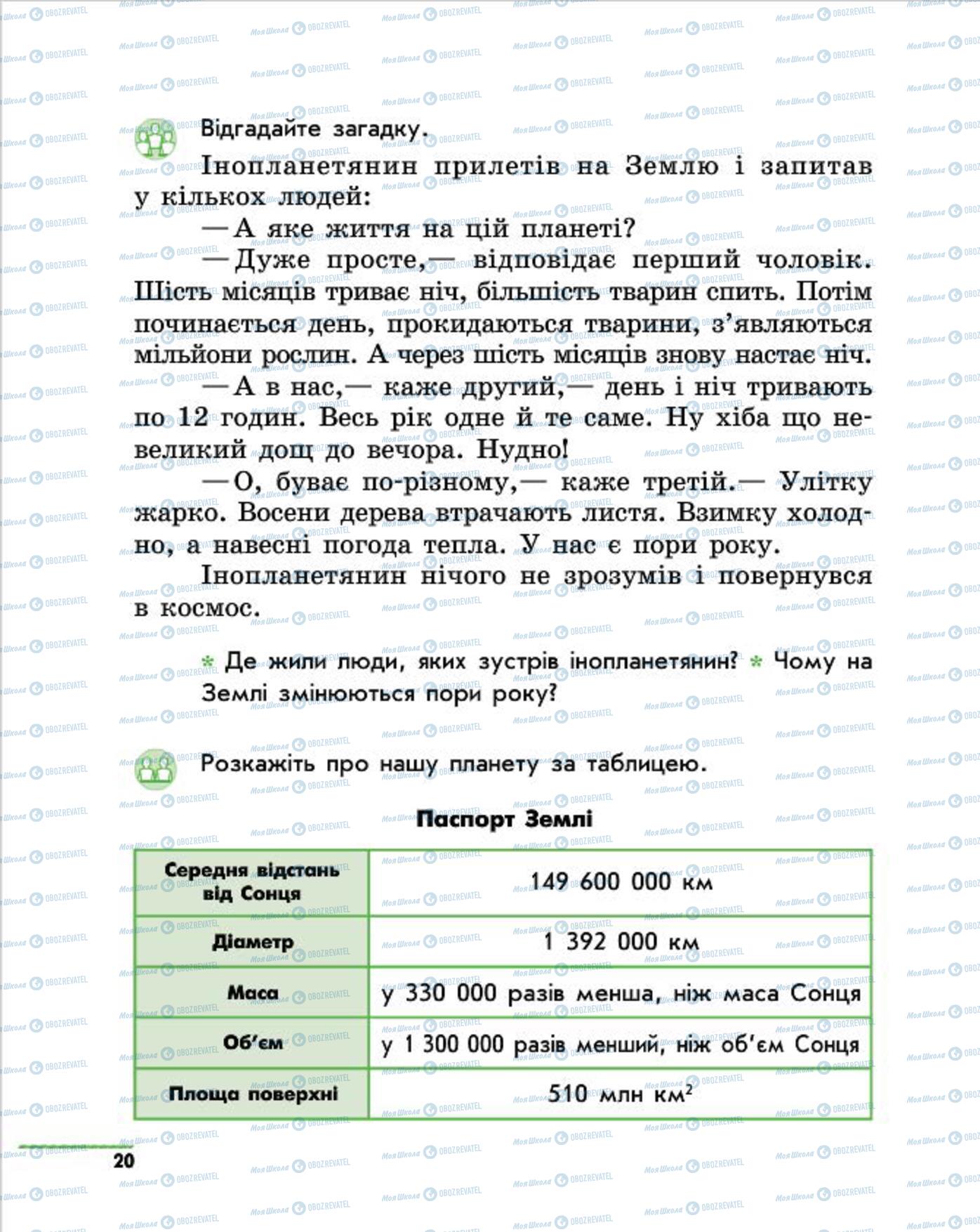 Підручники Природознавство 4 клас сторінка 20