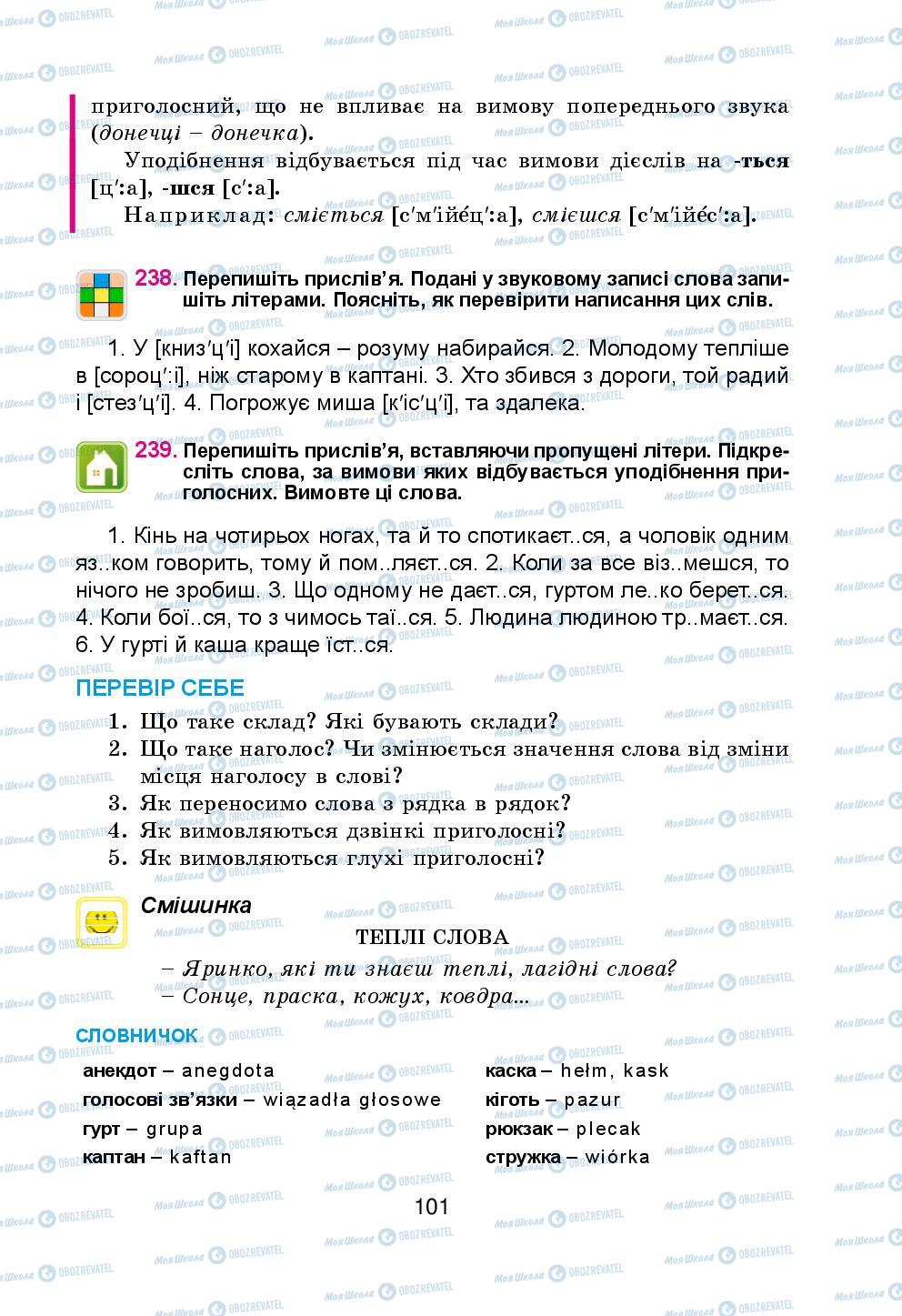 Підручники Українська мова 5 клас сторінка 101