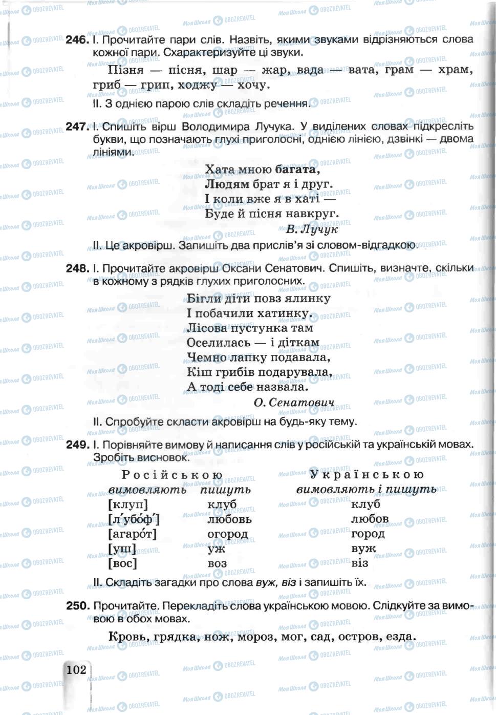 Підручники Українська мова 5 клас сторінка 102