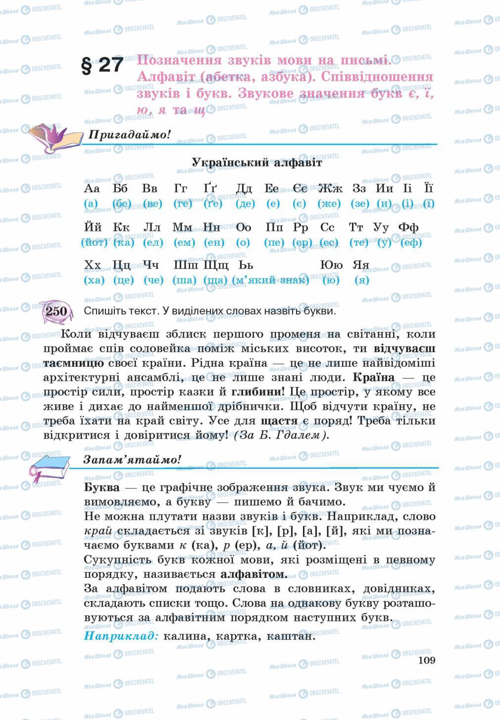 Підручники Українська мова 5 клас сторінка 109