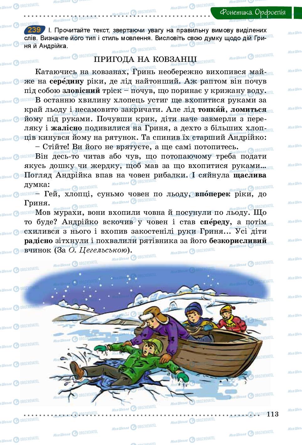 Підручники Українська мова 5 клас сторінка 113