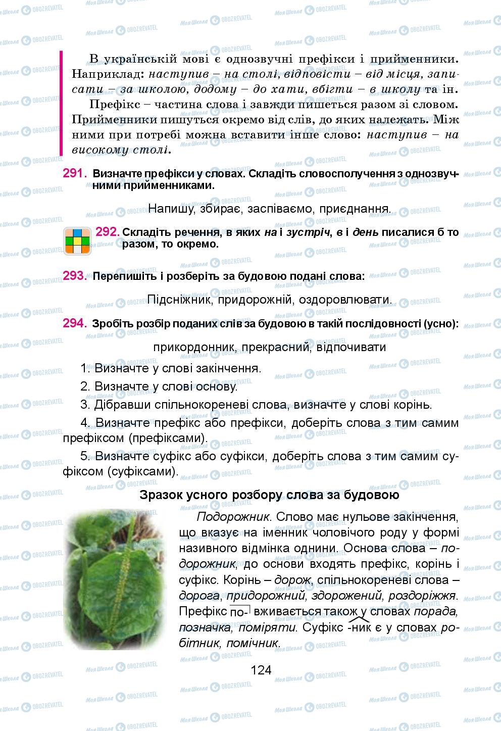 Підручники Українська мова 5 клас сторінка 124