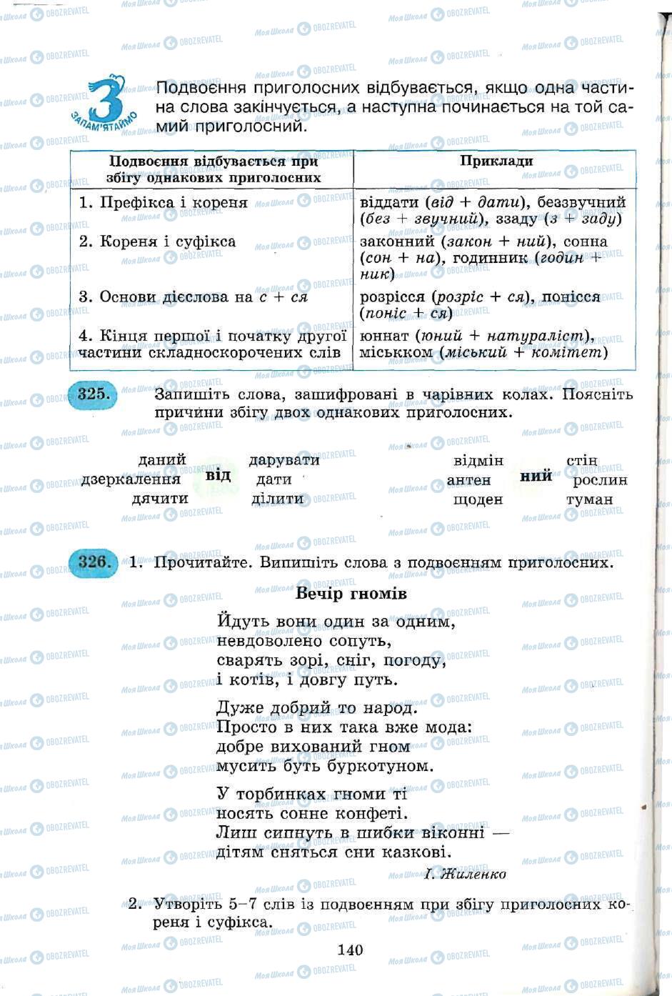 Учебники Укр мова 5 класс страница 140