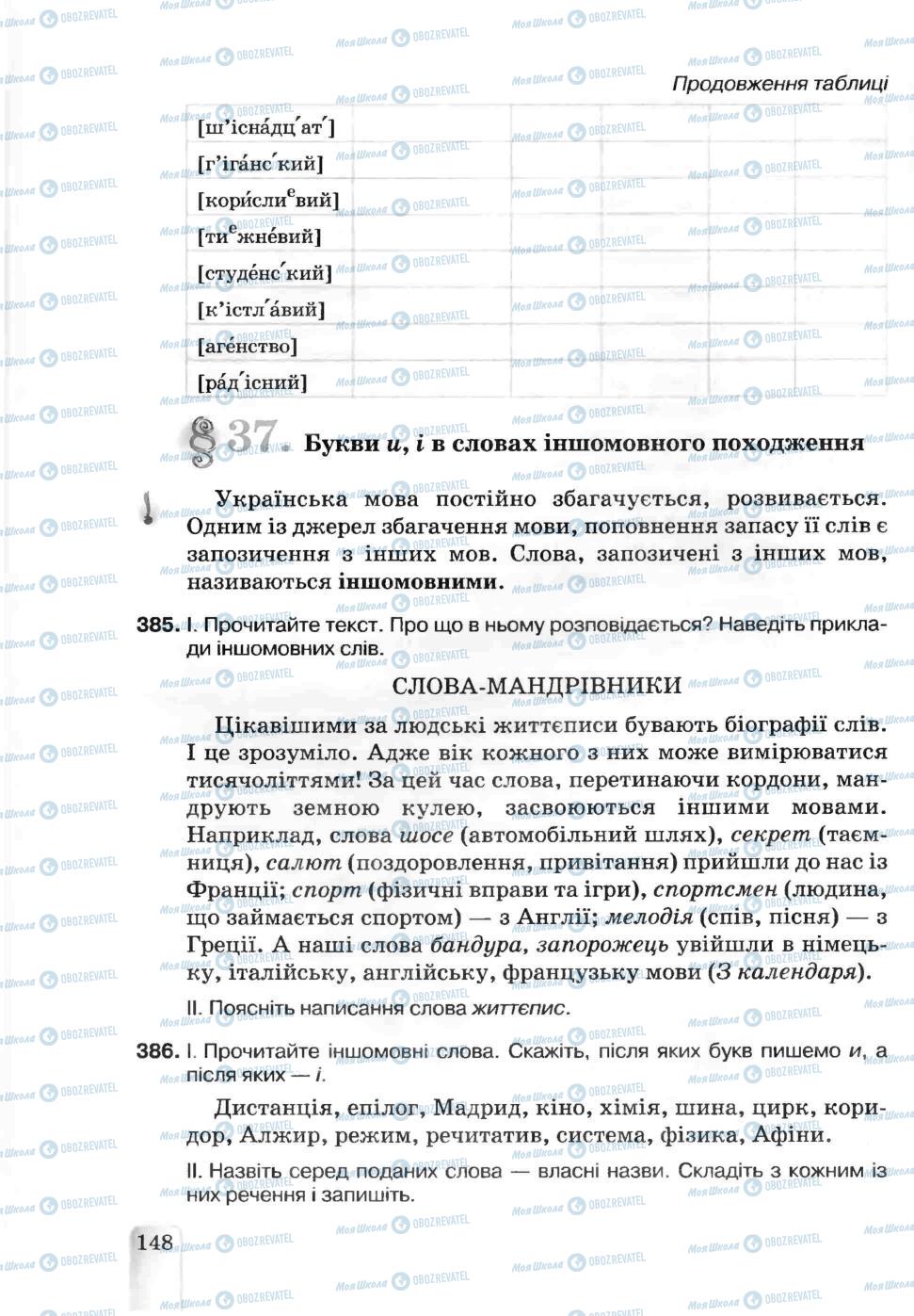 Підручники Українська мова 5 клас сторінка 148