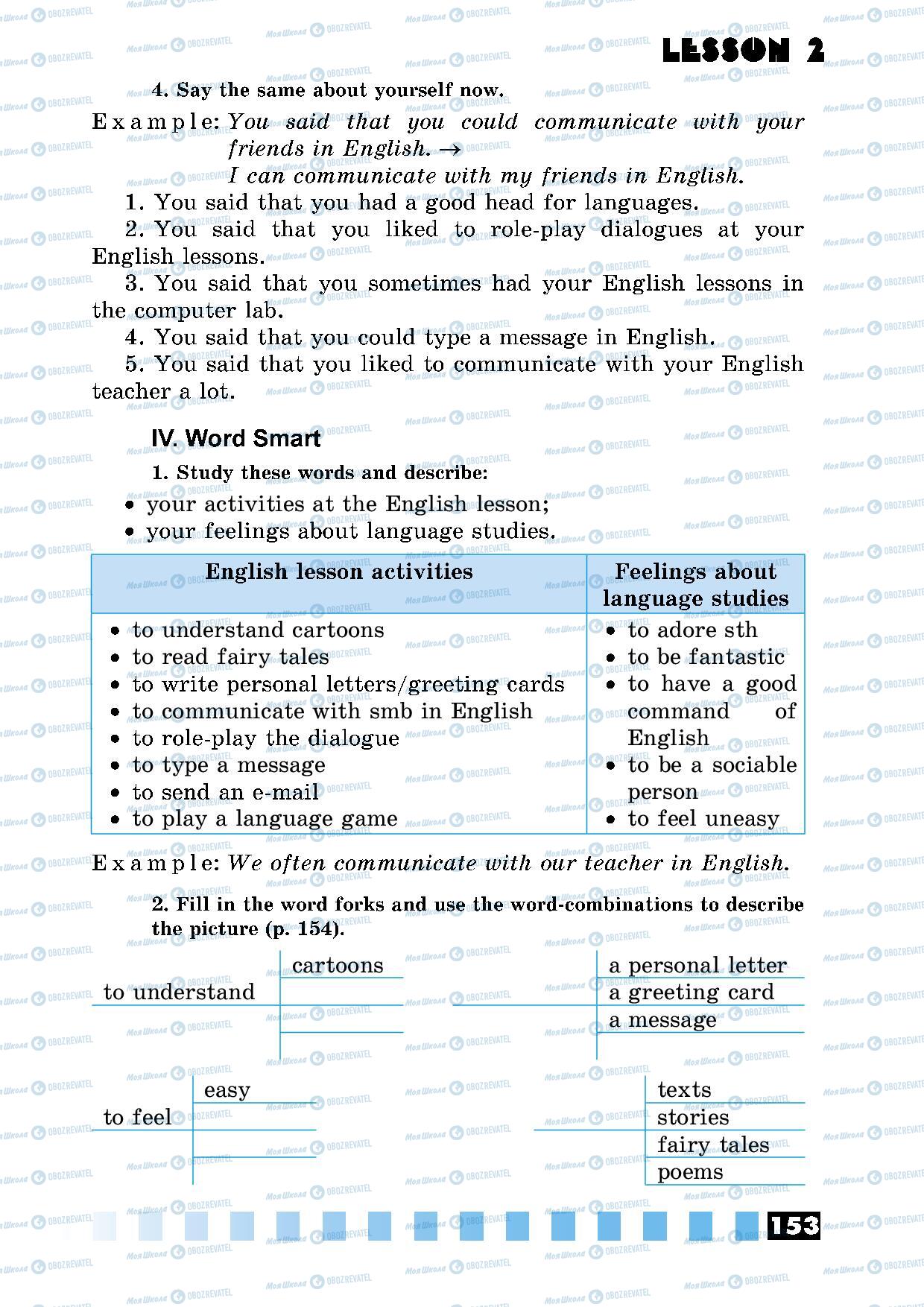 Підручники Англійська мова 5 клас сторінка 153