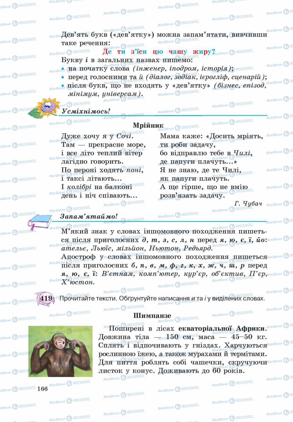Підручники Українська мова 5 клас сторінка 166