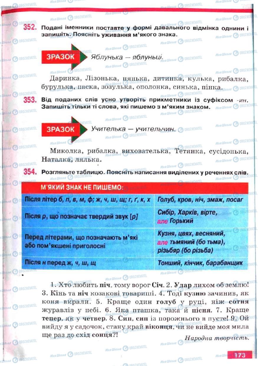 Підручники Українська мова 5 клас сторінка 173