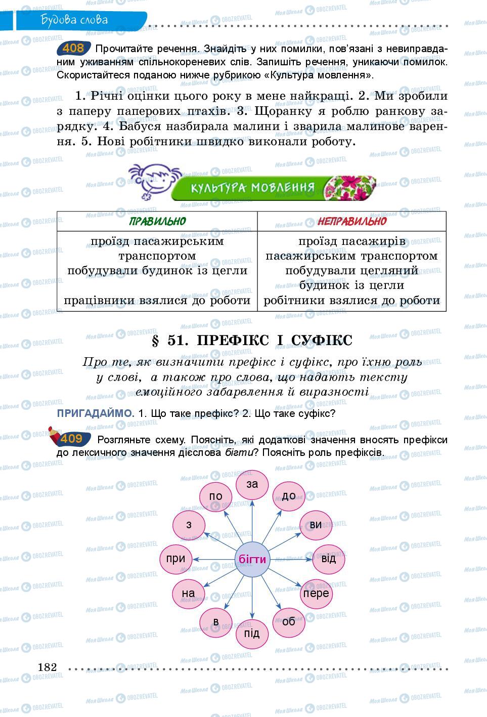 Підручники Українська мова 5 клас сторінка 182