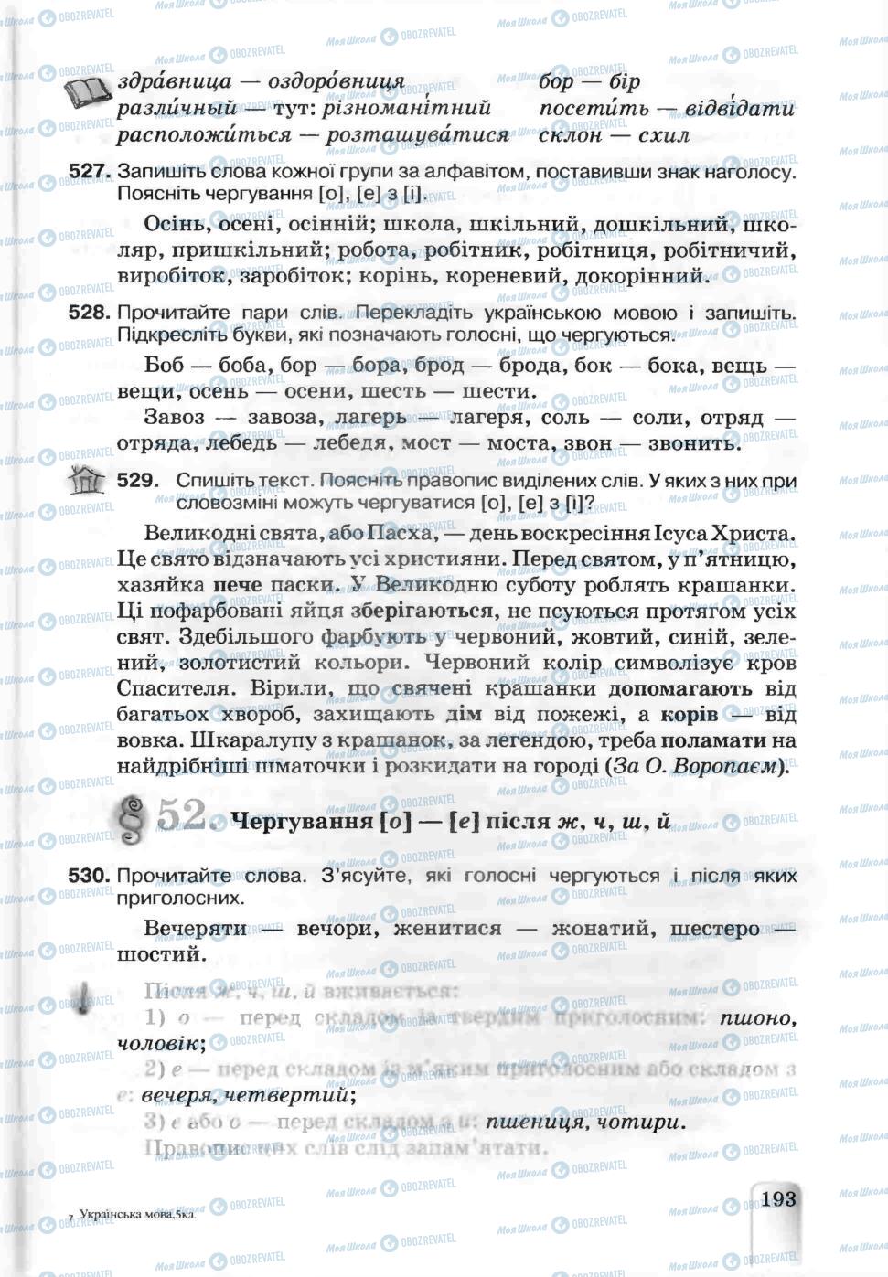 Підручники Українська мова 5 клас сторінка 193