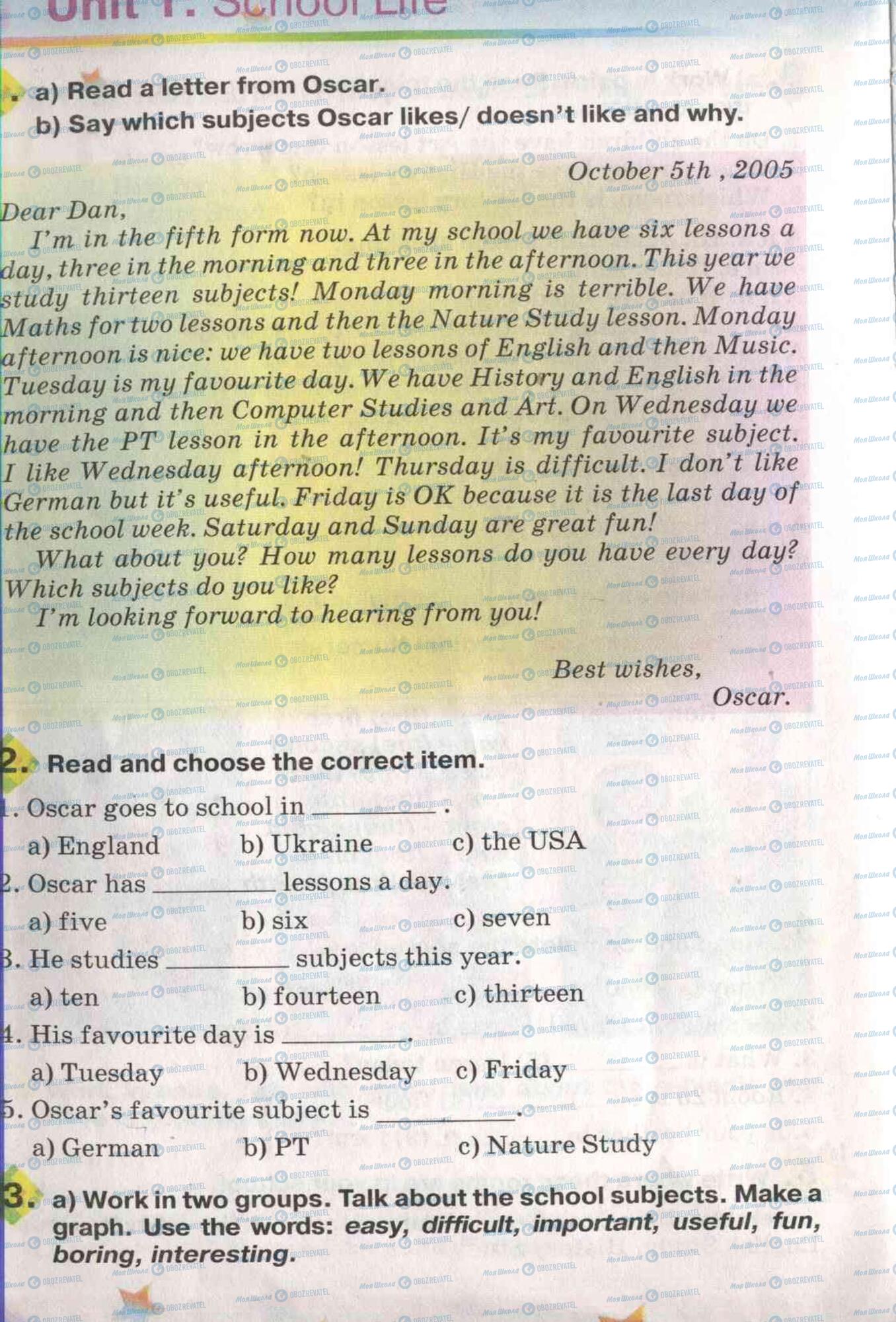 Підручники Англійська мова 5 клас сторінка 21