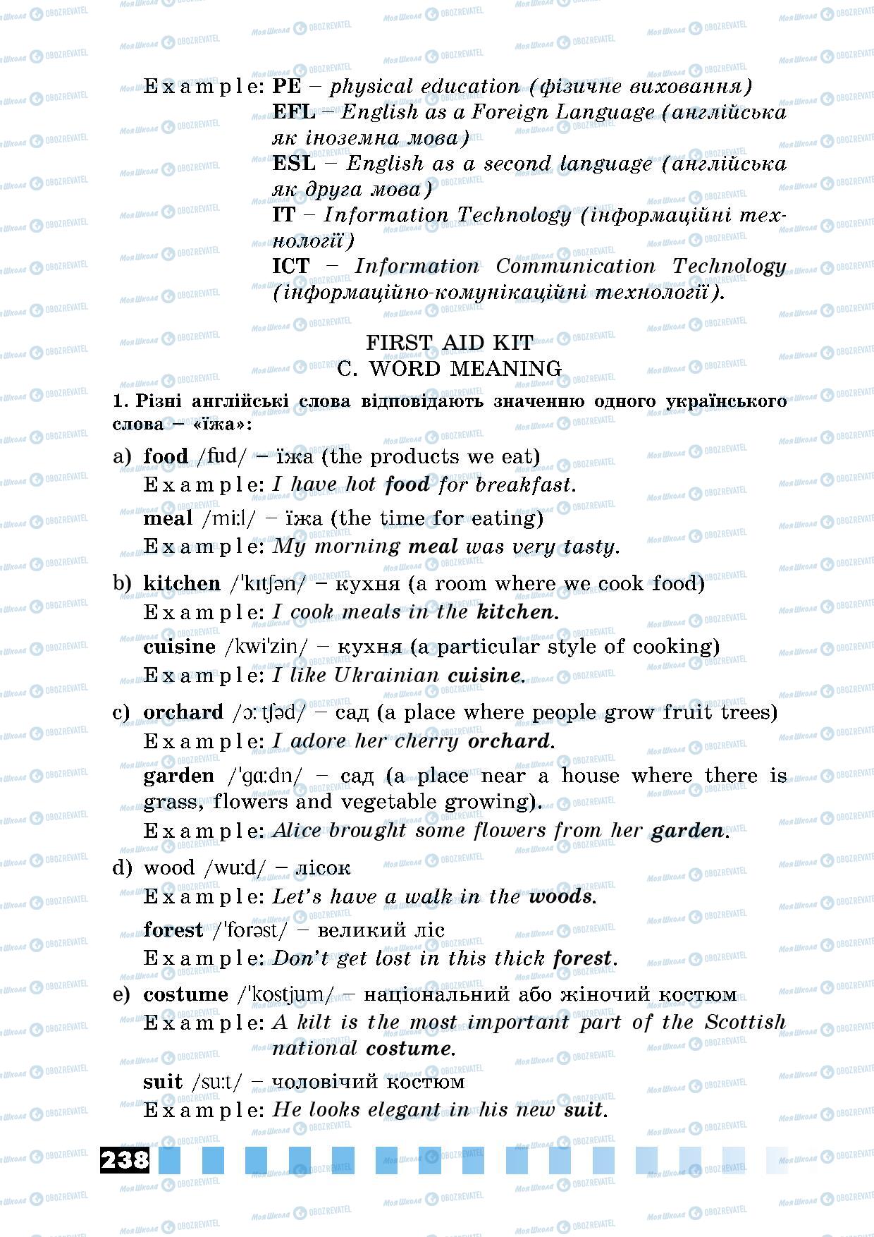 Підручники Англійська мова 5 клас сторінка 238