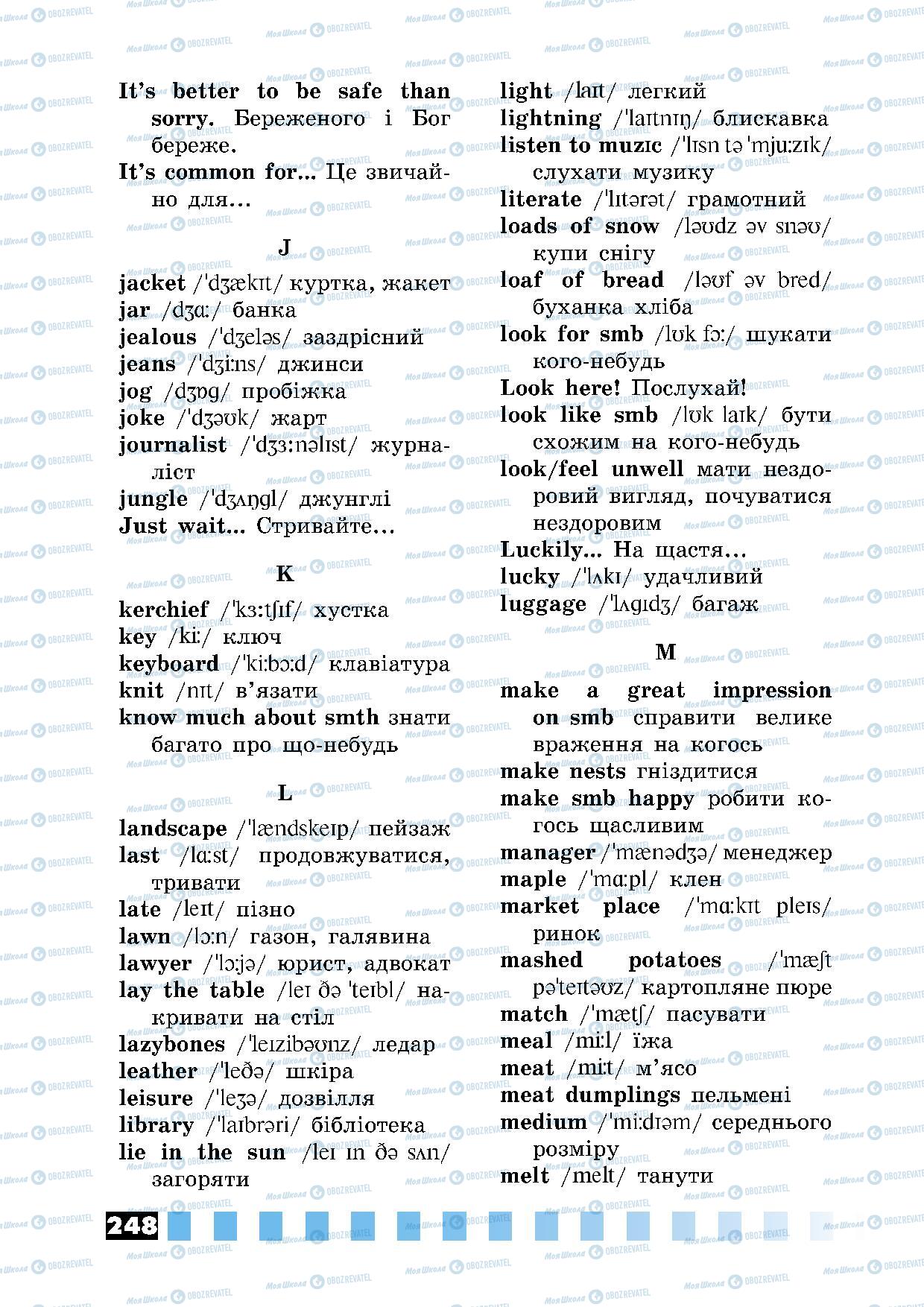 Підручники Англійська мова 5 клас сторінка 248