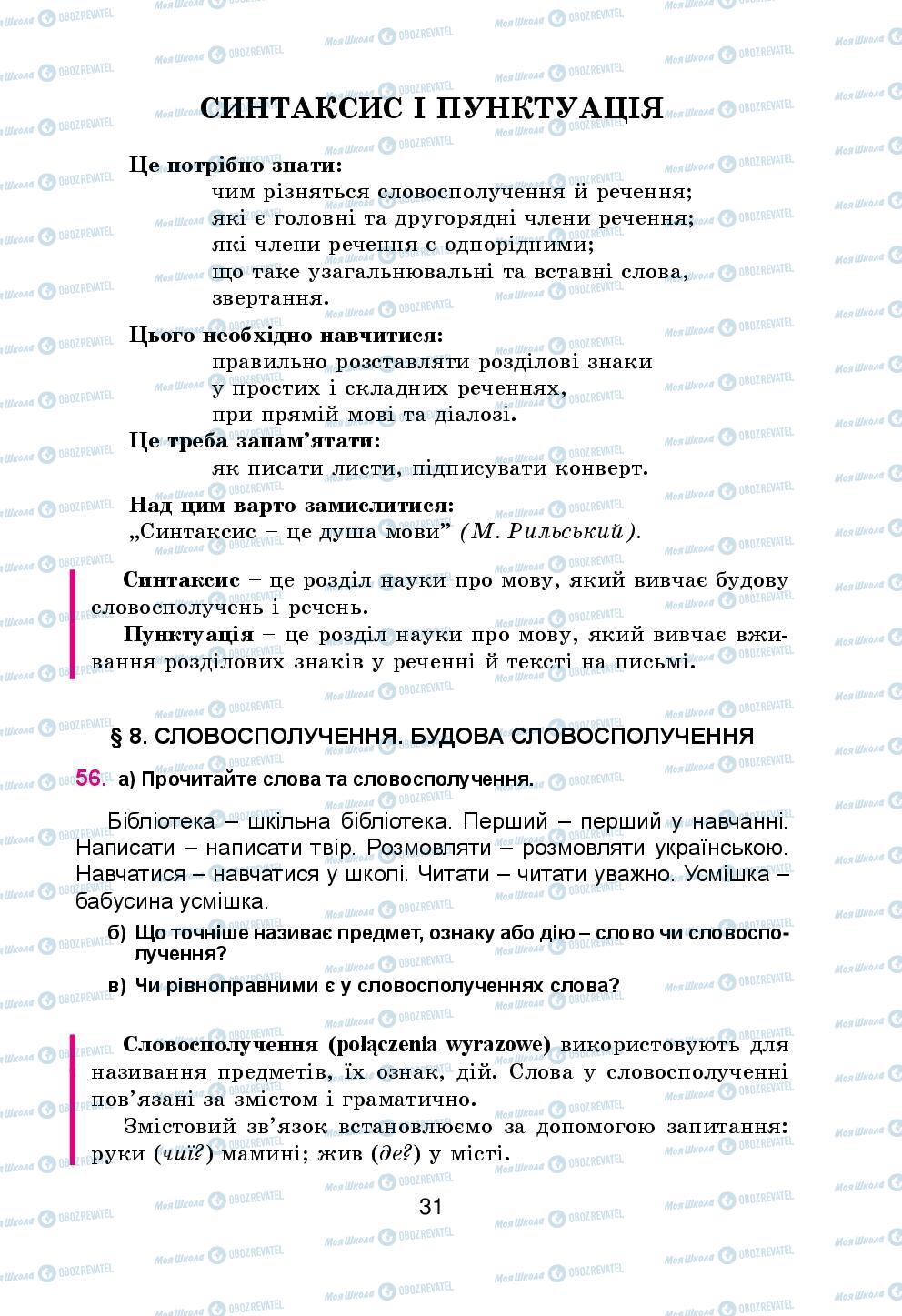 Підручники Українська мова 5 клас сторінка 31