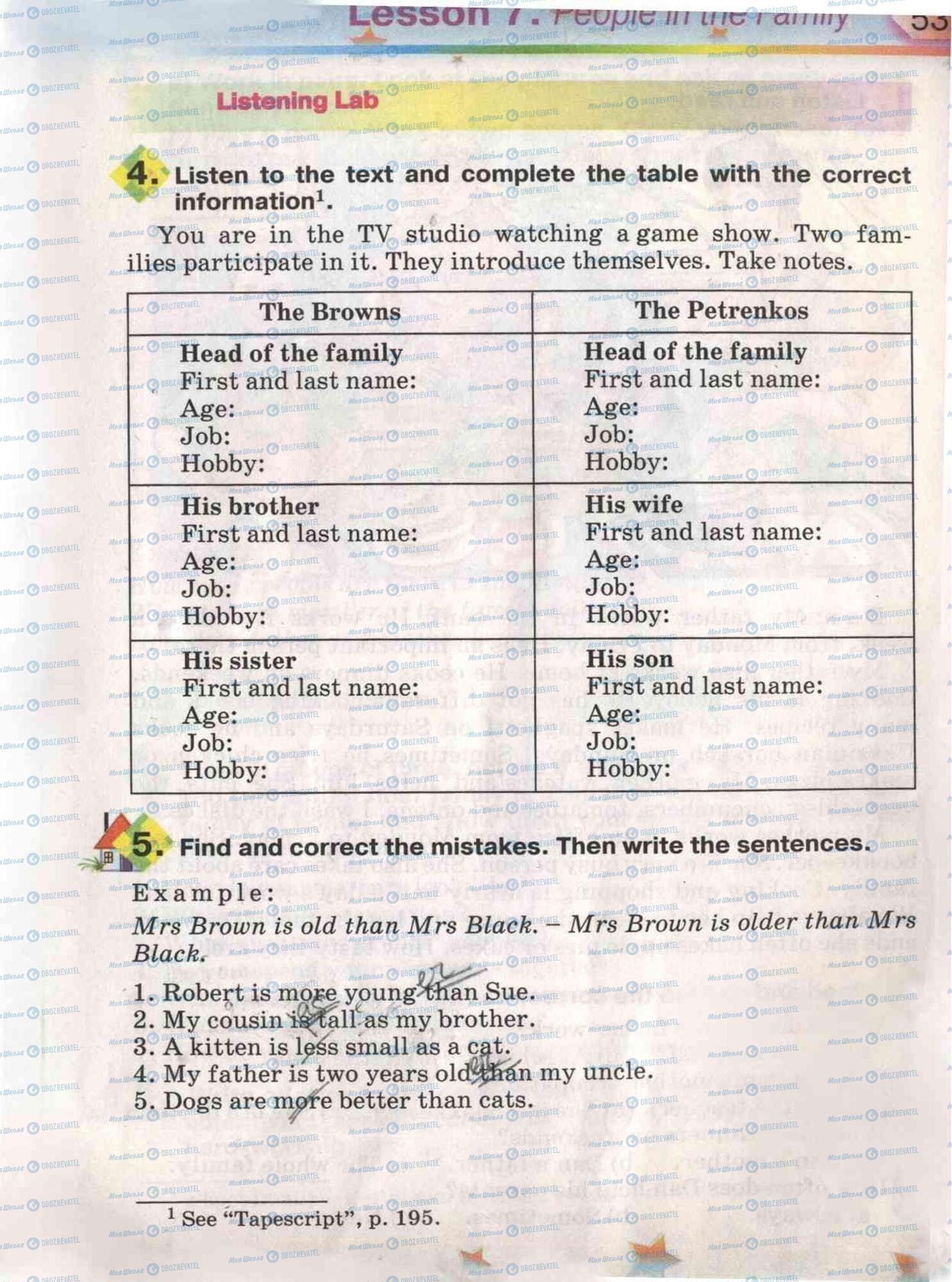 Підручники Англійська мова 5 клас сторінка 52