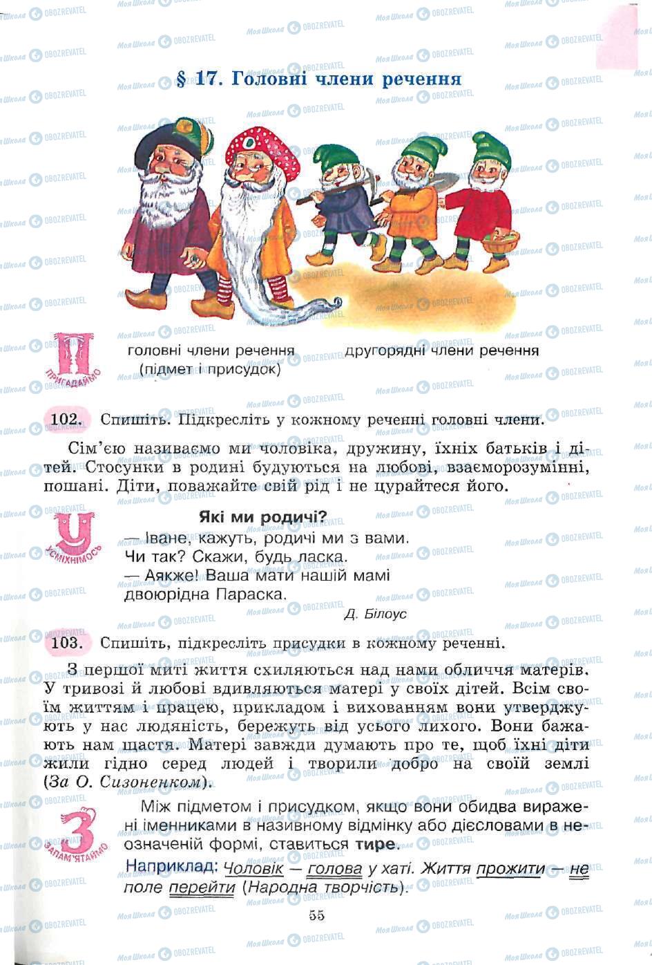 Підручники Українська мова 5 клас сторінка 55