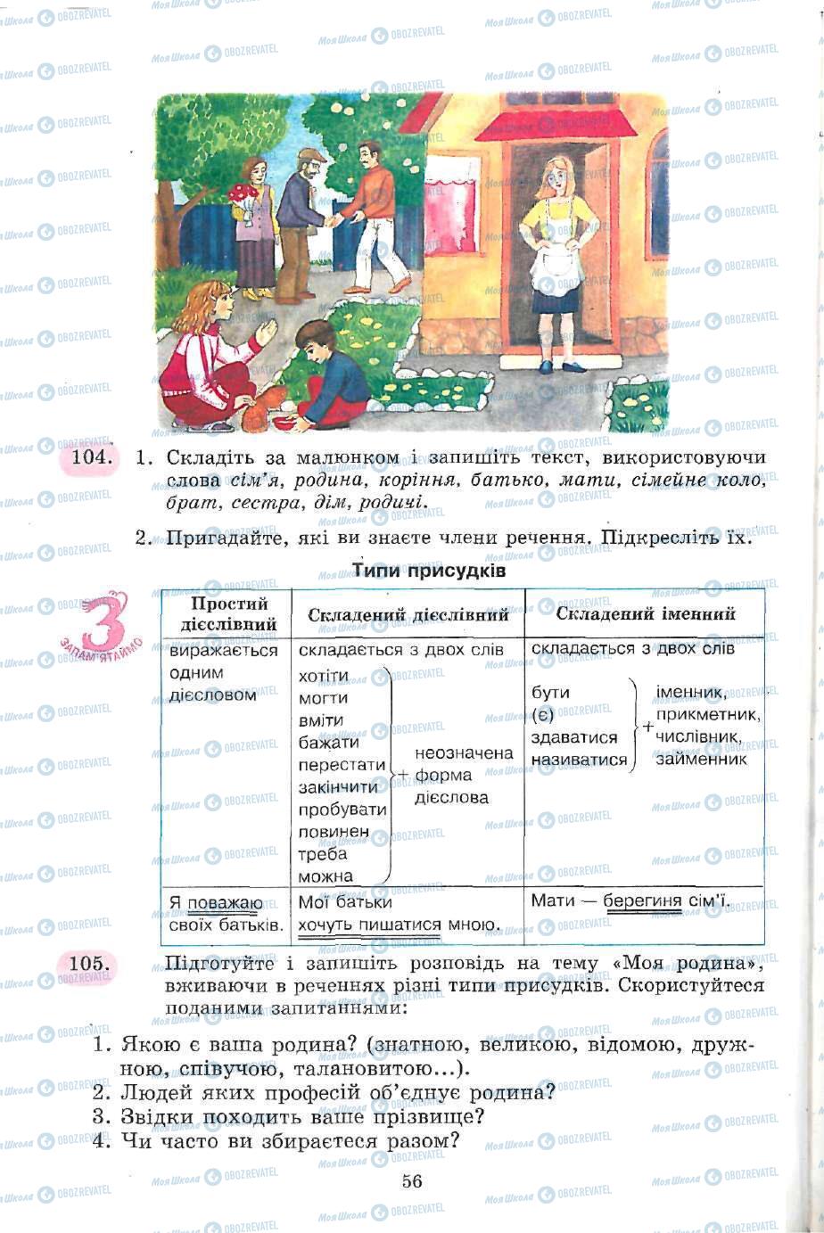 Підручники Українська мова 5 клас сторінка 56