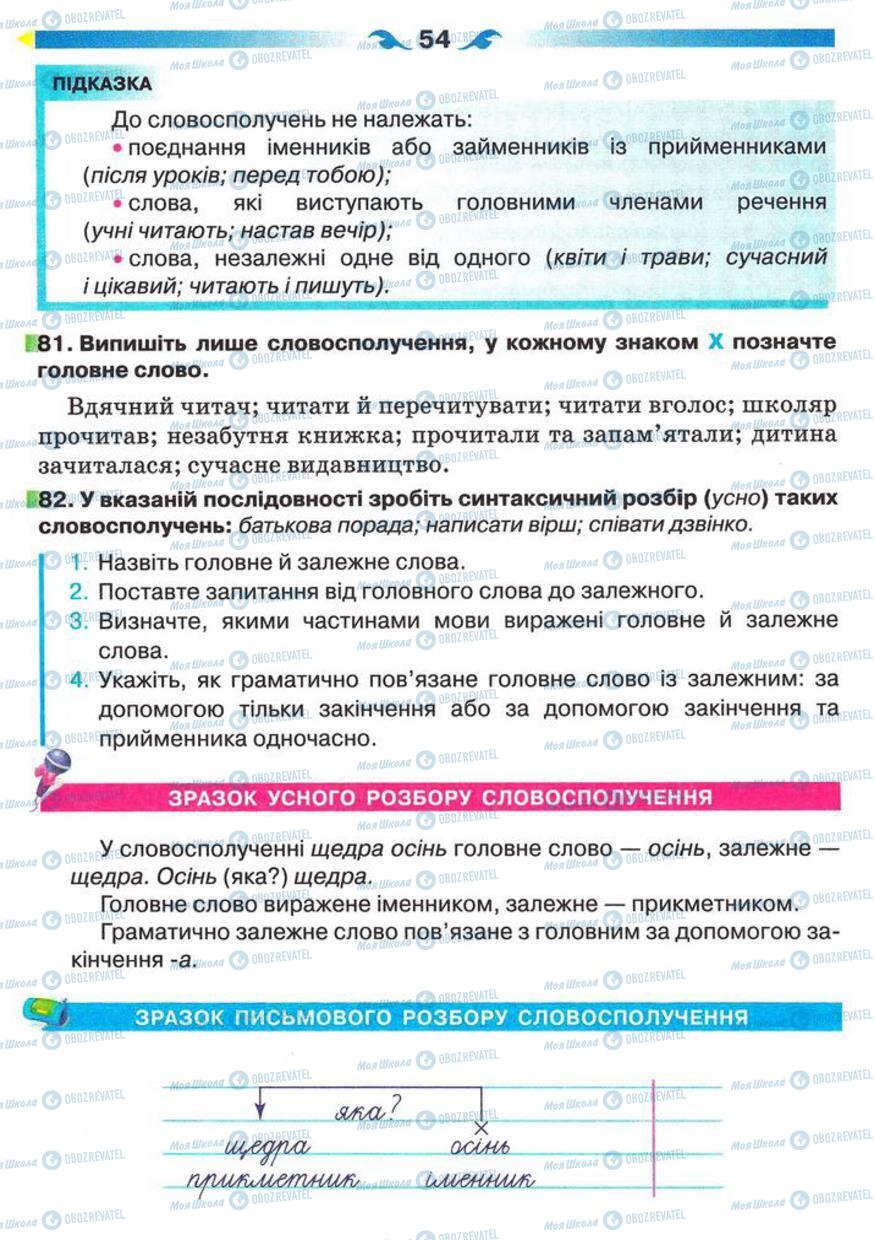 Учебники Укр мова 5 класс страница 54