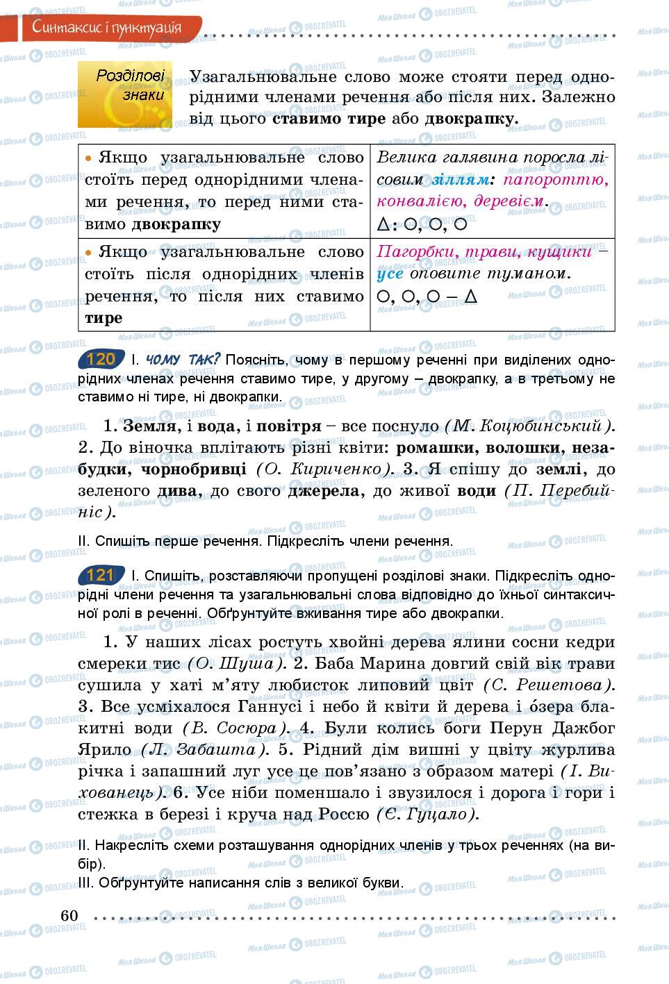 Підручники Українська мова 5 клас сторінка 60