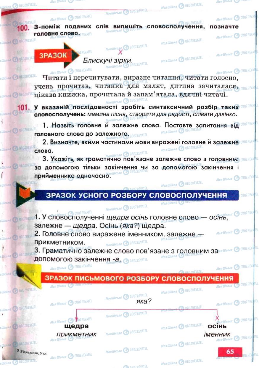 Підручники Українська мова 5 клас сторінка 65