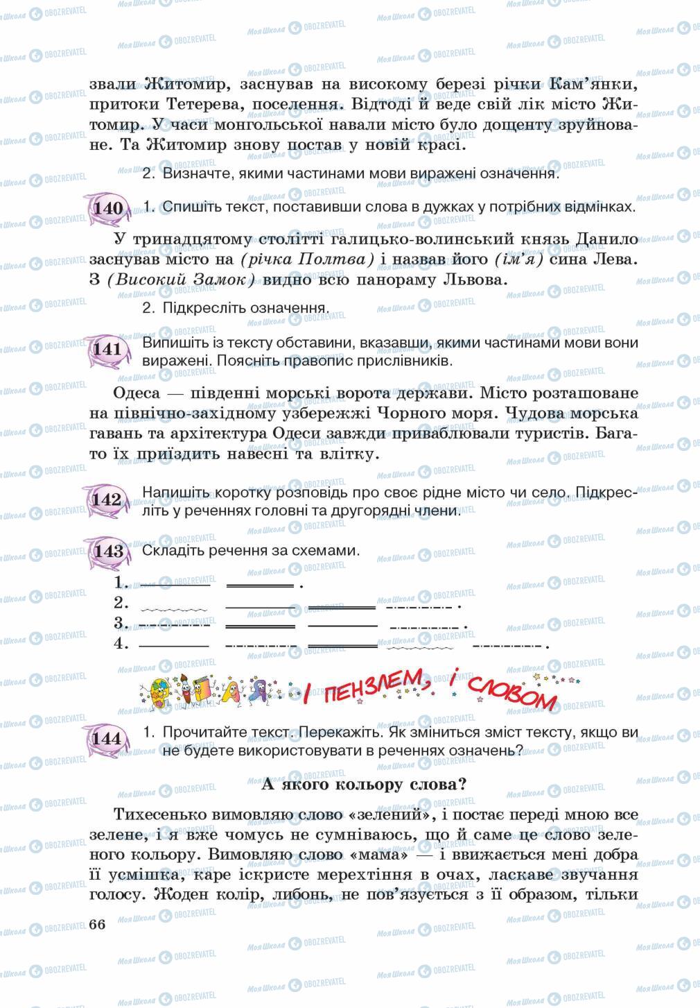 Підручники Українська мова 5 клас сторінка 66