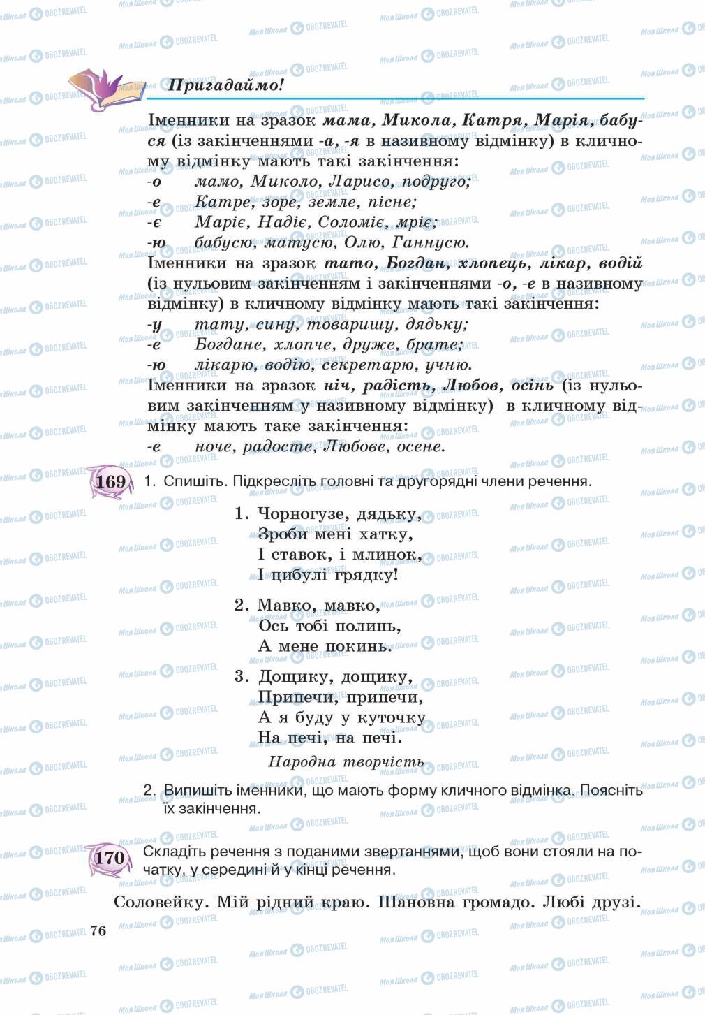 Підручники Українська мова 5 клас сторінка 76