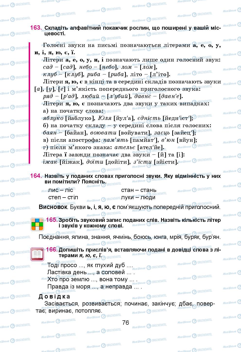 Підручники Українська мова 5 клас сторінка 76