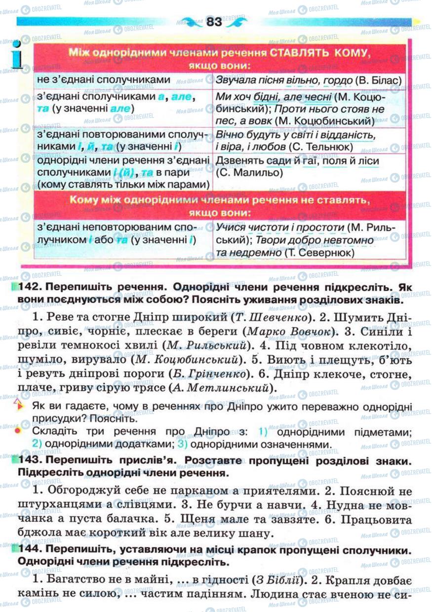 Підручники Українська мова 5 клас сторінка 83