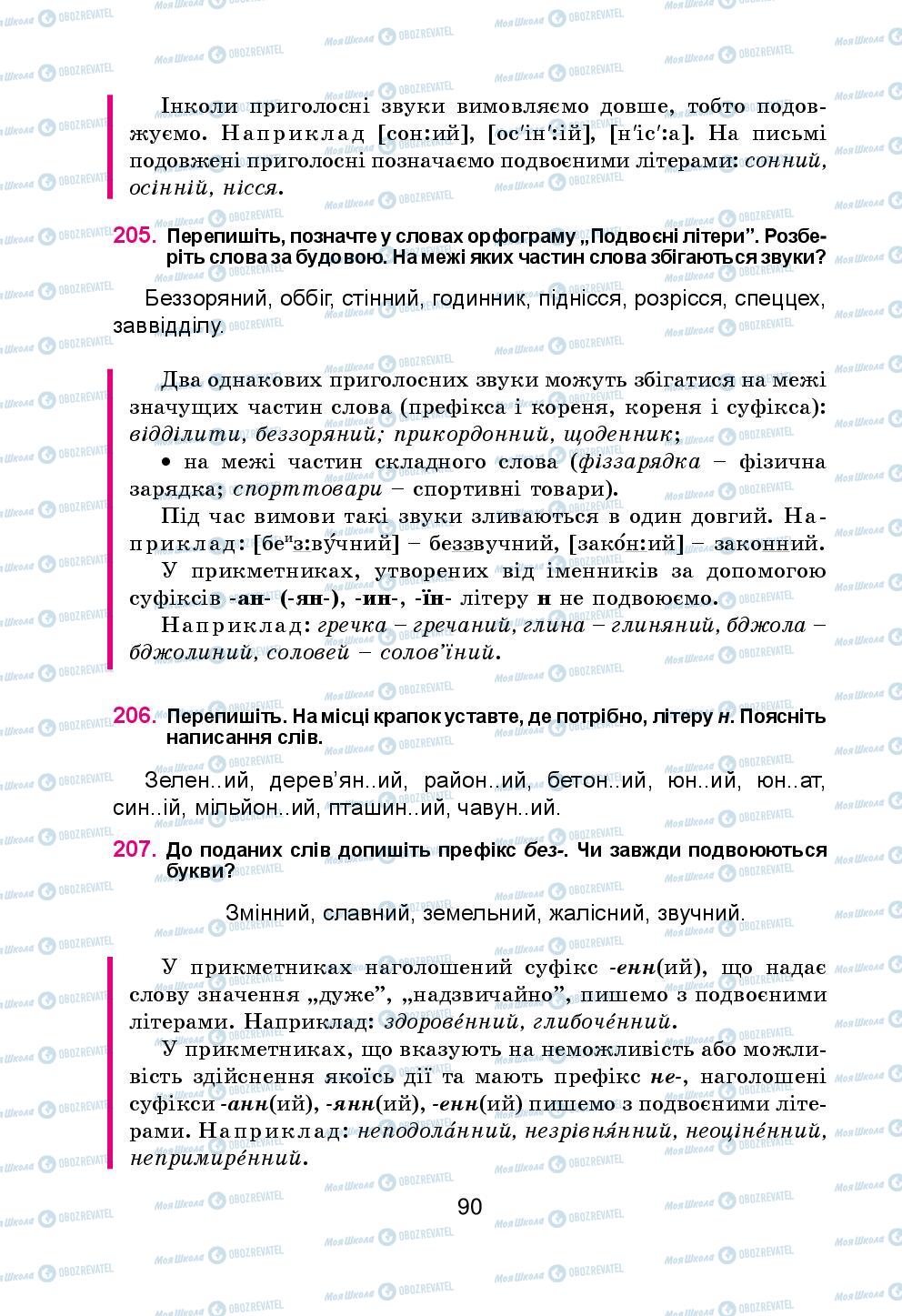 Учебники Укр мова 5 класс страница 90