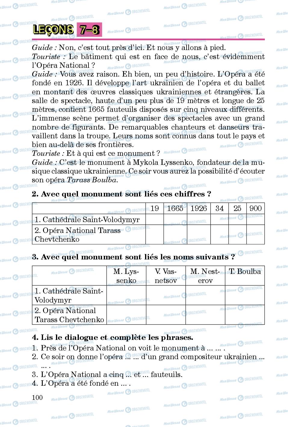 Підручники Французька мова 5 клас сторінка 100