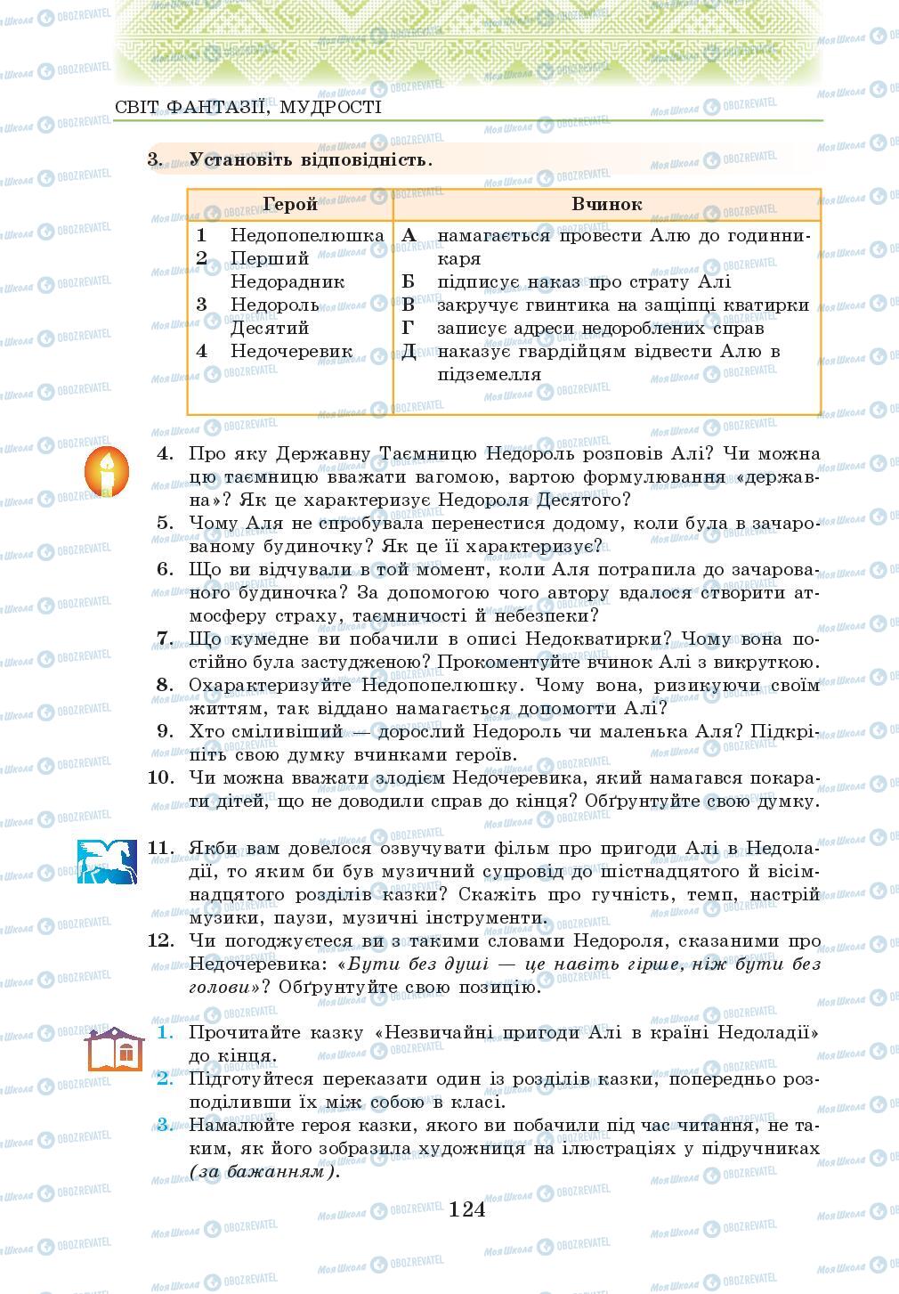 Підручники Українська література 5 клас сторінка 124