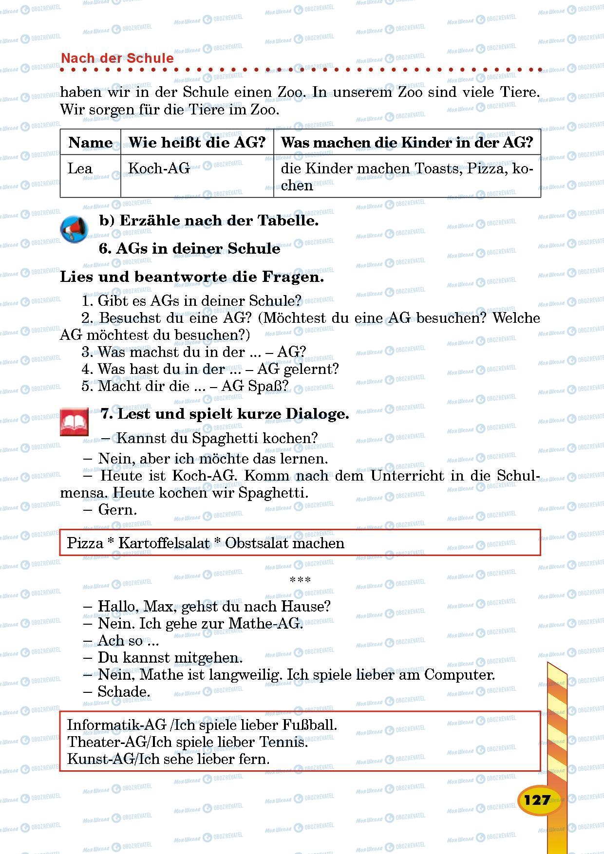 Підручники Німецька мова 5 клас сторінка 127