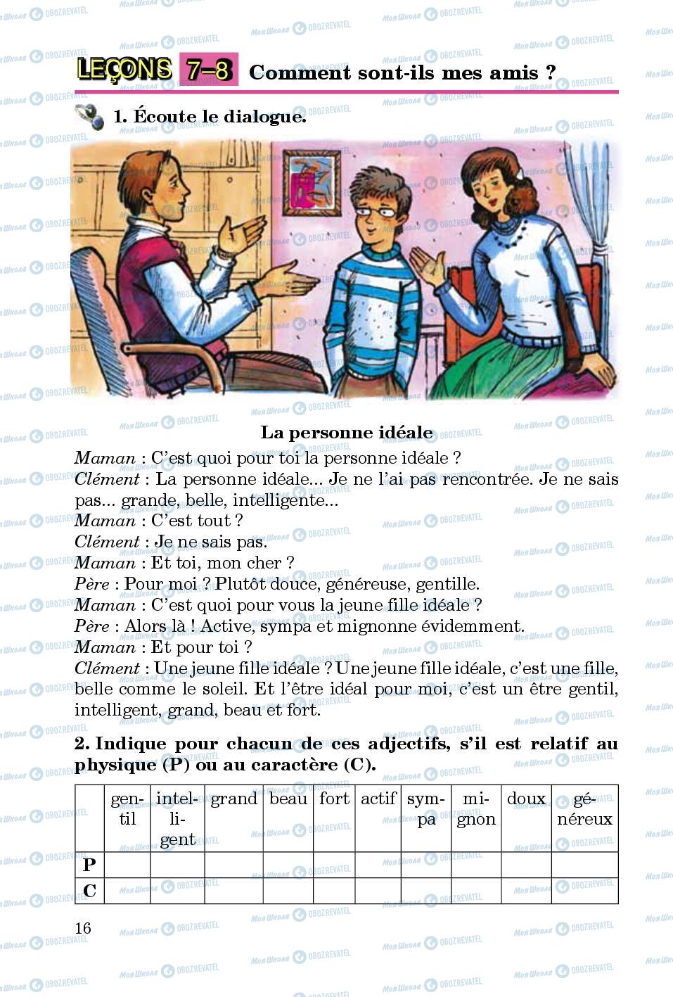 Підручники Французька мова 5 клас сторінка 16