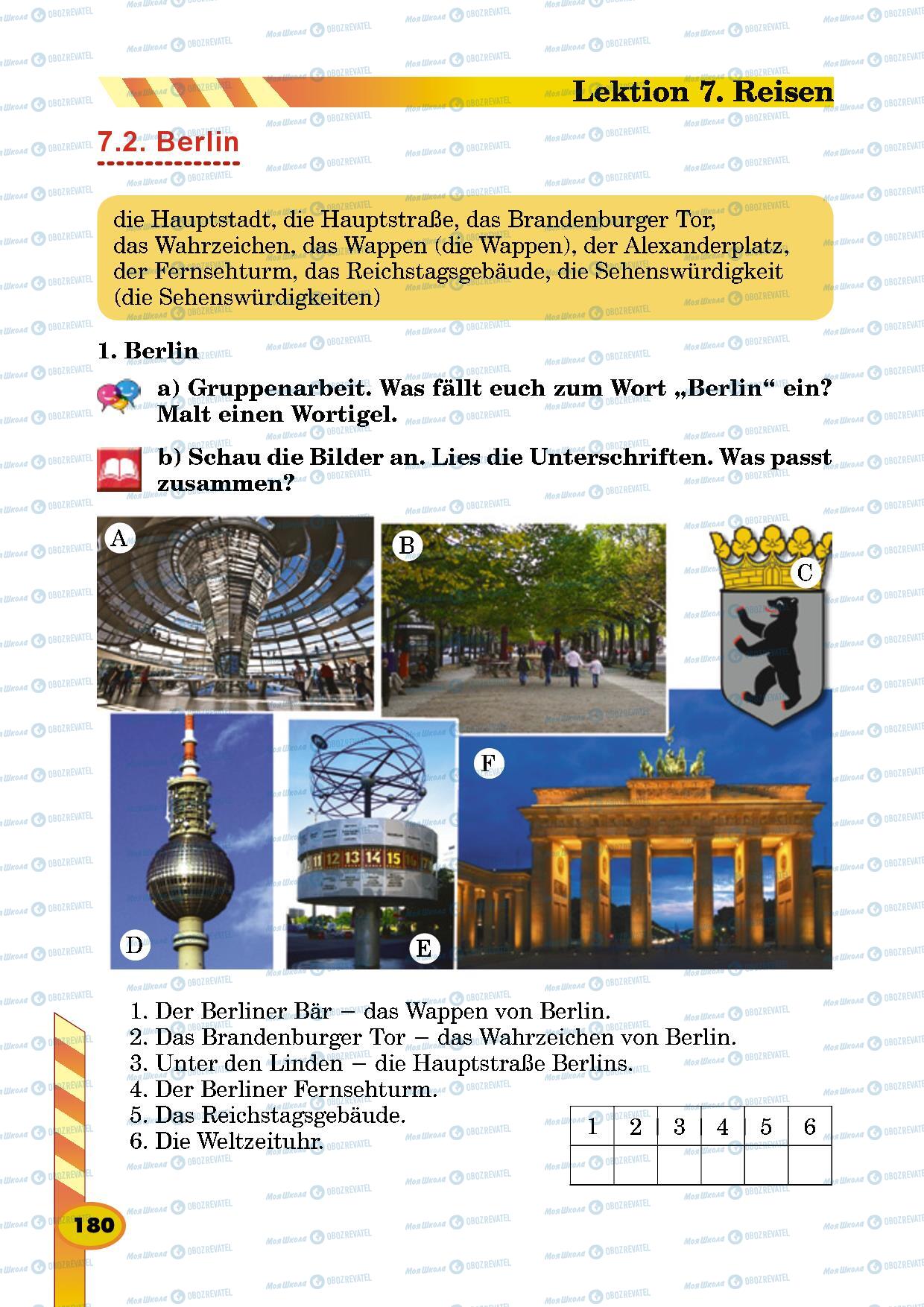 Підручники Німецька мова 5 клас сторінка 180
