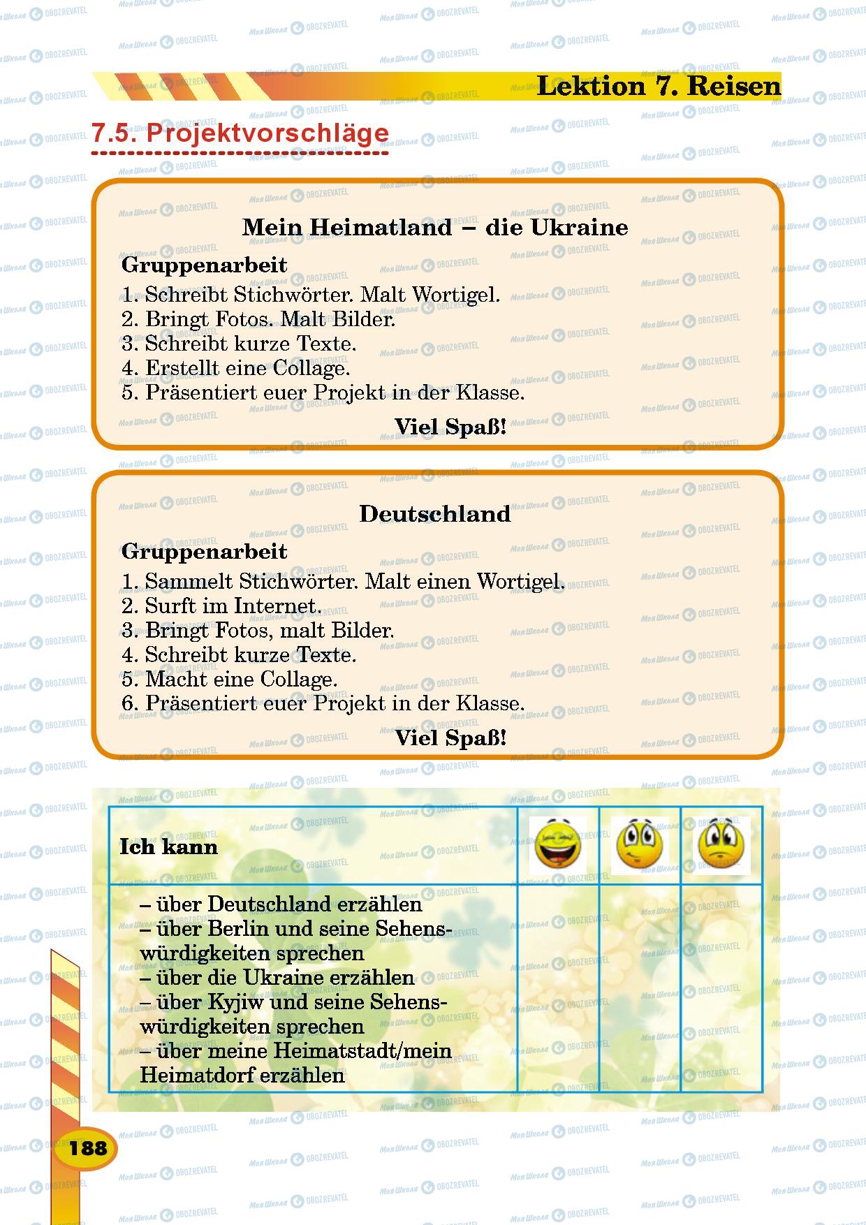 Підручники Німецька мова 5 клас сторінка 188