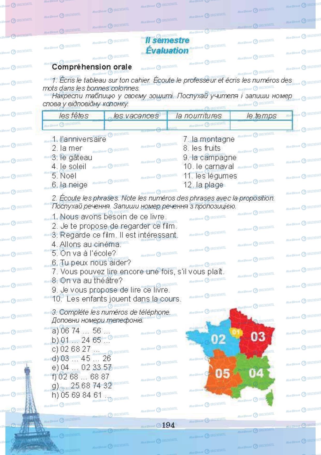 Підручники Французька мова 5 клас сторінка 194