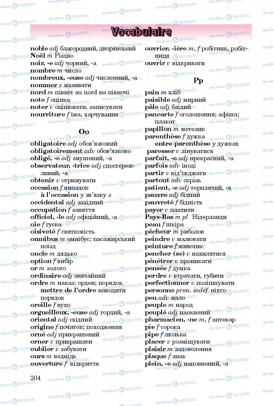 Підручники Французька мова 5 клас сторінка 204