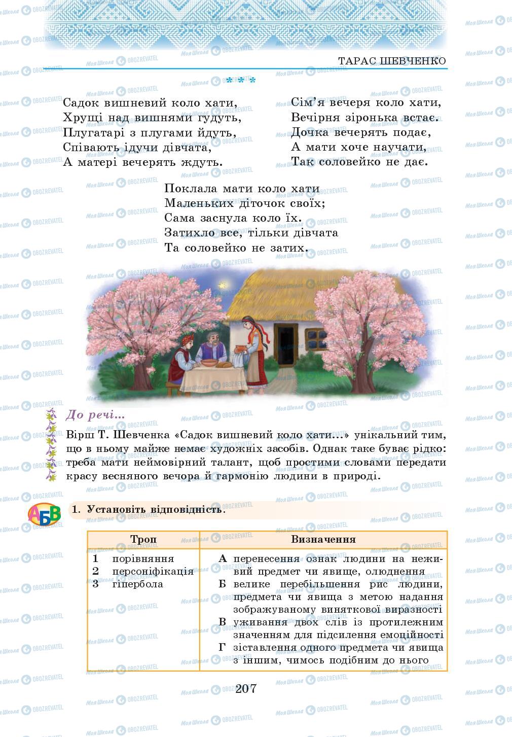 Учебники Укр лит 5 класс страница 207