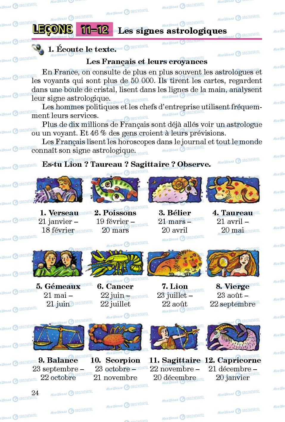 Підручники Французька мова 5 клас сторінка 24