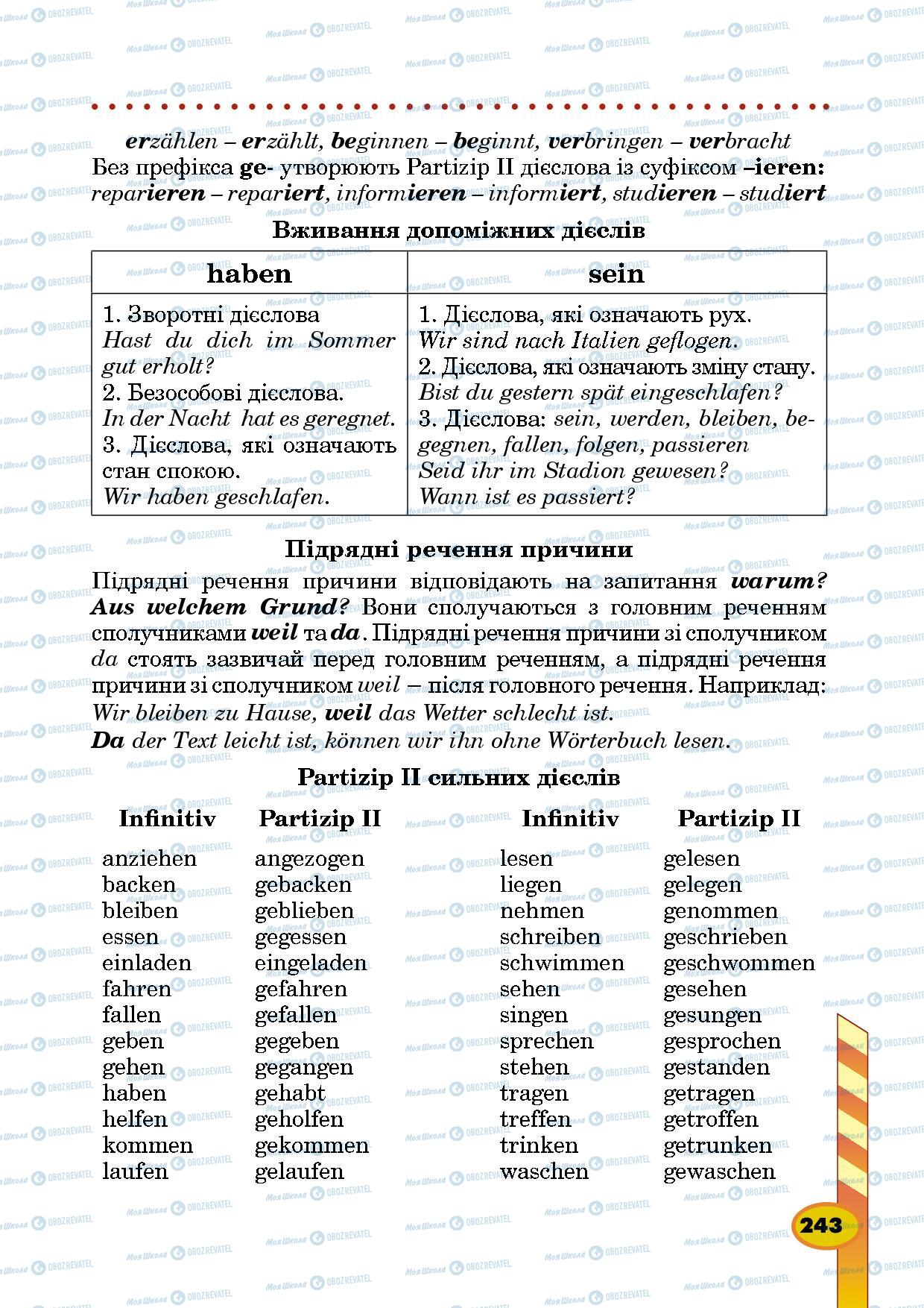 Підручники Німецька мова 5 клас сторінка 243