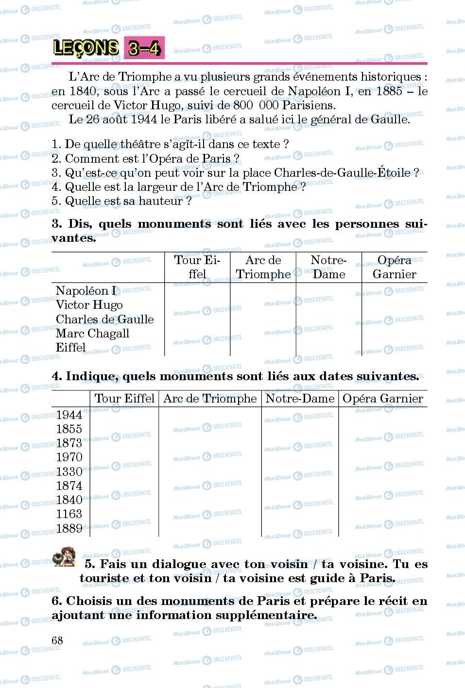 Учебники Французский язык 5 класс страница 68