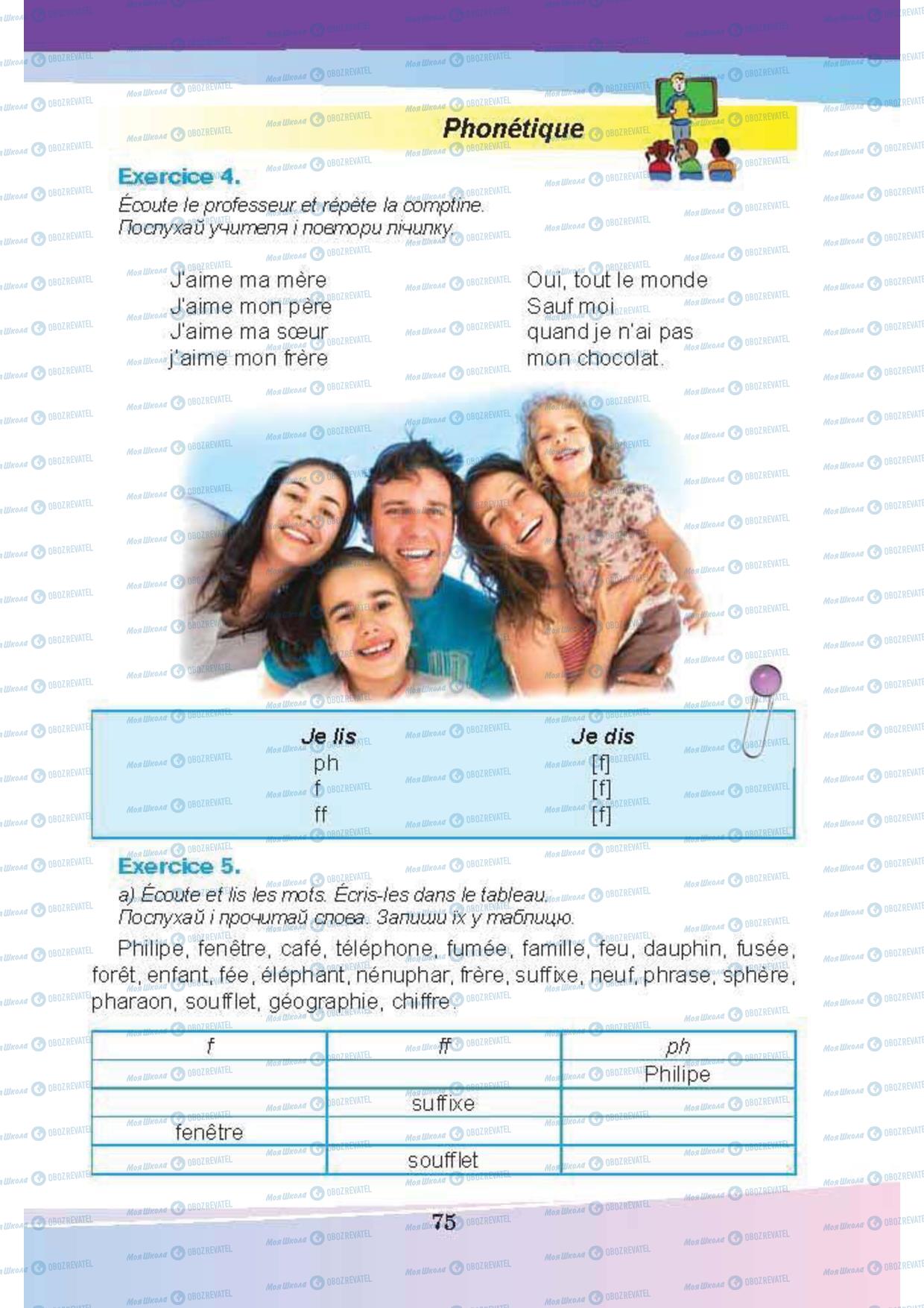 Учебники Французский язык 5 класс страница 75
