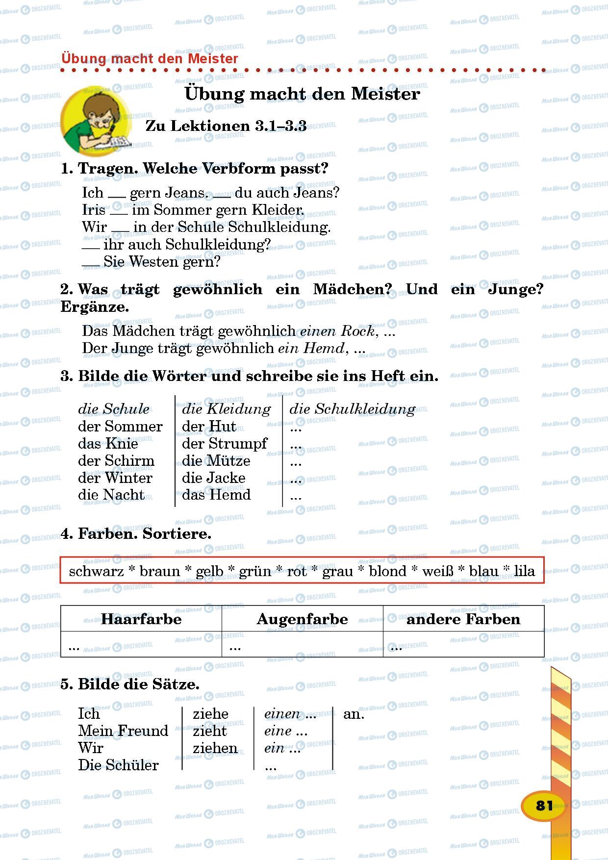 Підручники Німецька мова 5 клас сторінка 81