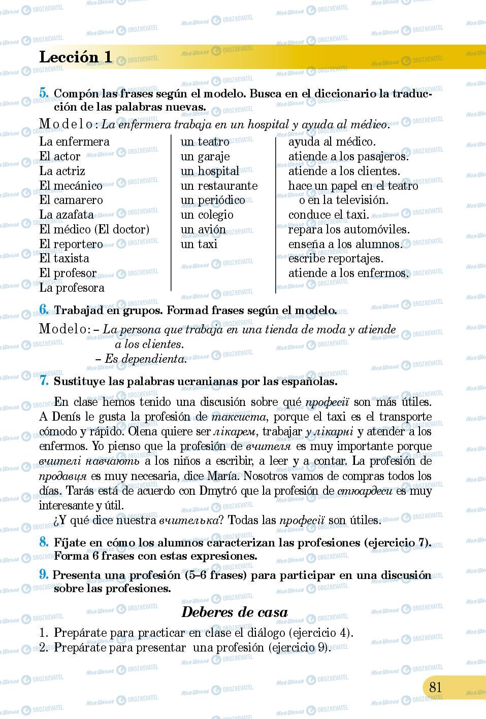 Підручники Іспанська мова 5 клас сторінка 81