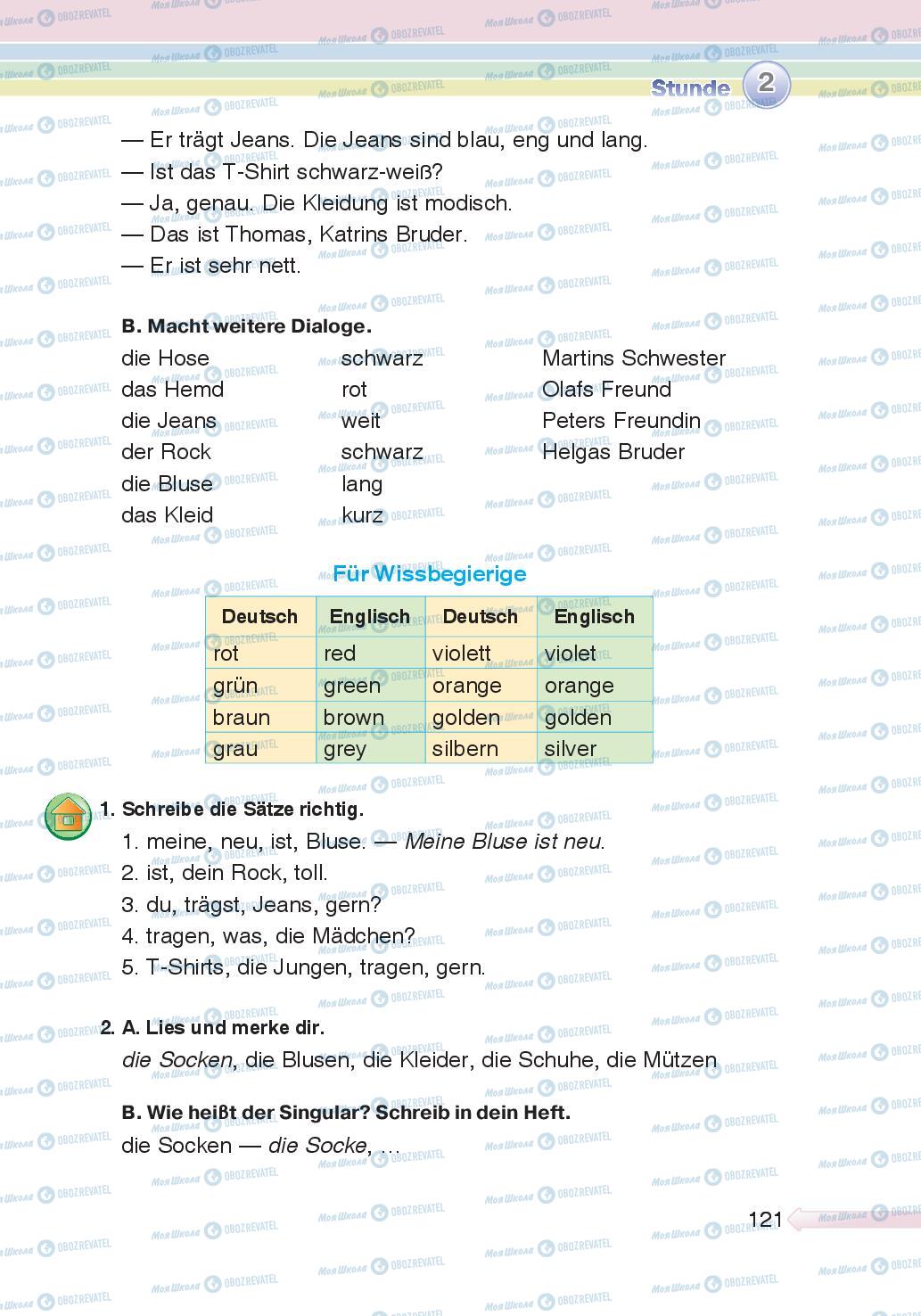 Учебники Немецкий язык 5 класс страница 121