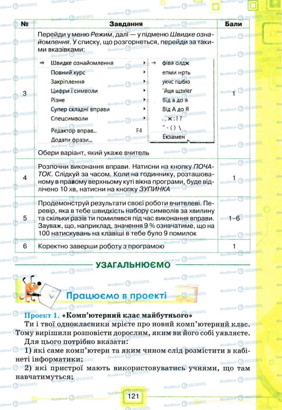 Підручники Інформатика 5 клас сторінка 121