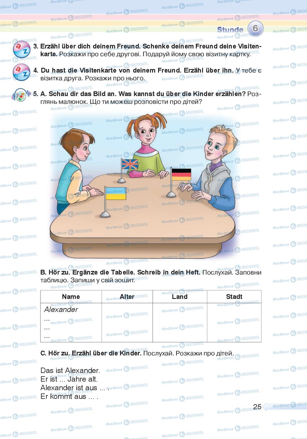Підручники Німецька мова 5 клас сторінка  25