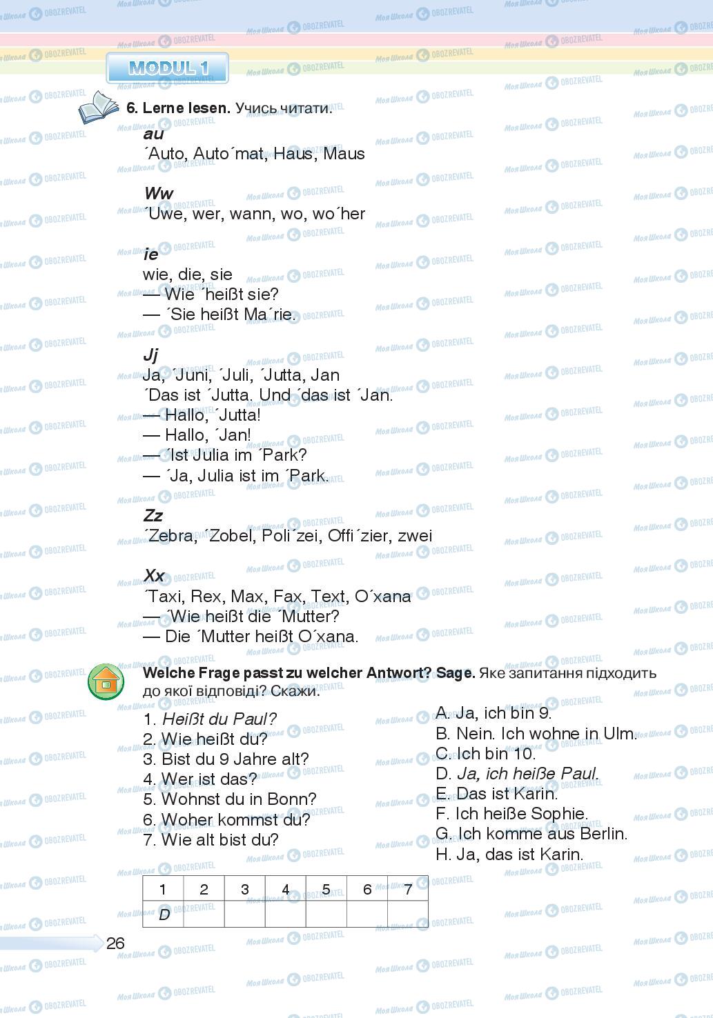 Учебники Немецкий язык 5 класс страница 26