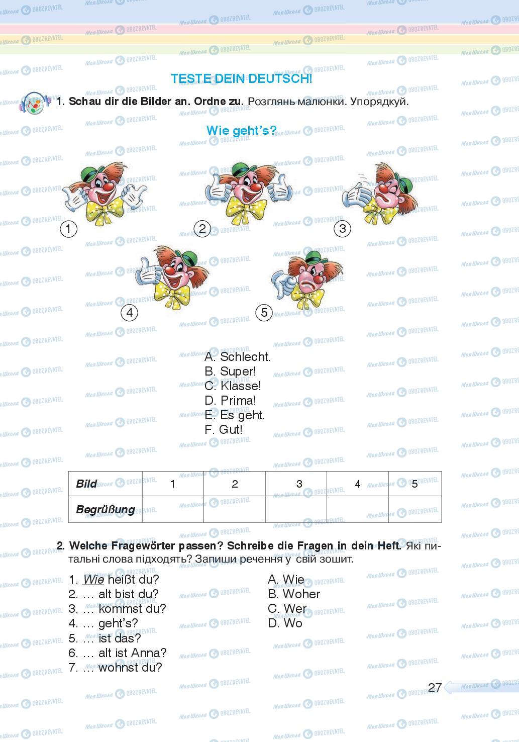Учебники Немецкий язык 5 класс страница 27