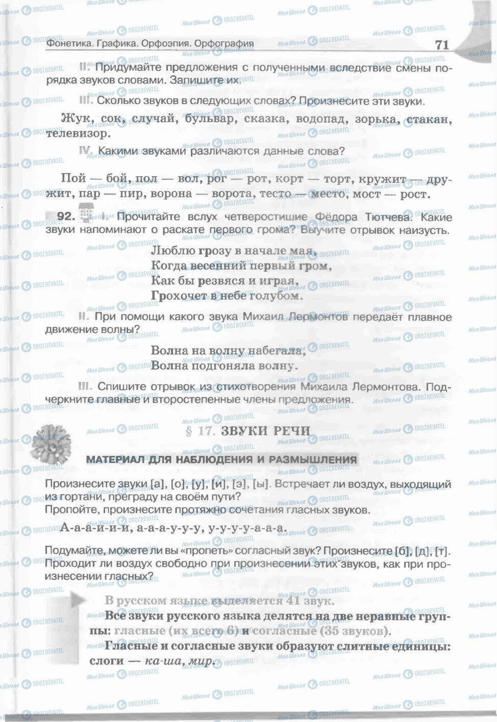 Учебники Русский язык 5 класс страница 71