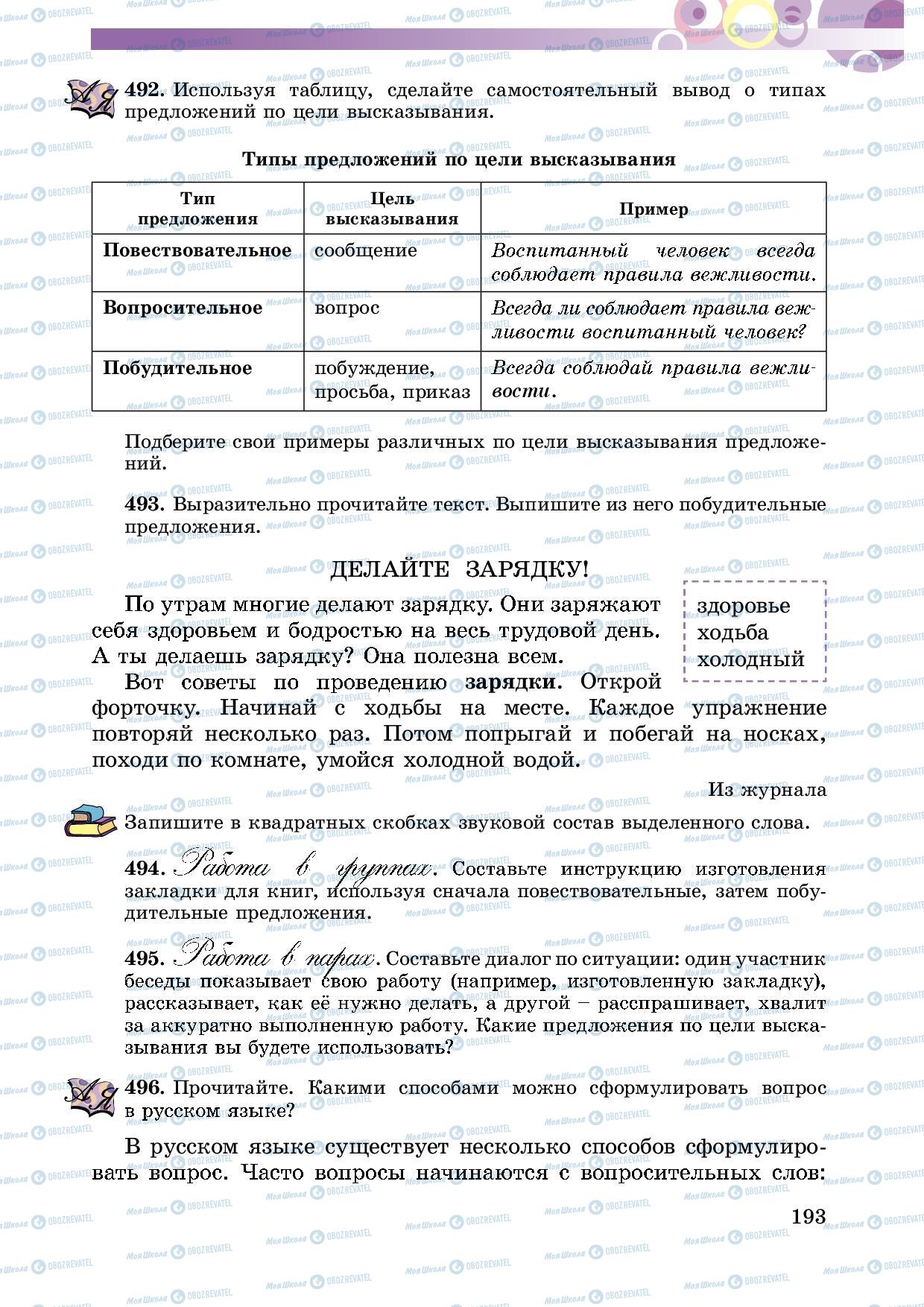 Підручники Російська мова 5 клас сторінка 193